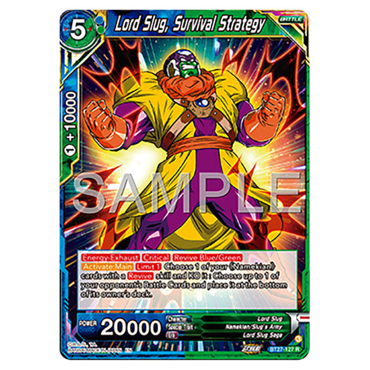 Lord Slug, Survival Strategy BT27-127 card from the Dragon Ball Super Card Game set B27 - History of Z