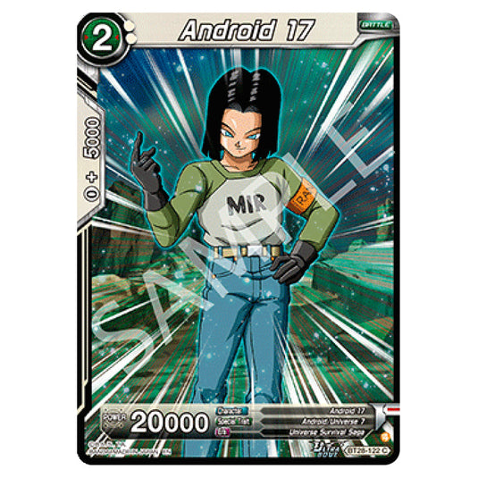 Android 17 (BT28-122) Common card from the Dragon Ball Super Card Game set Prismatic Clash