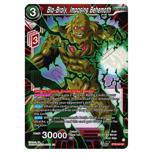 Bio-Broly, Imposing Behemoth Z-BATTLE card from the Dragon Ball Super Card Game set Fearsome Rivals (BT29-004)
