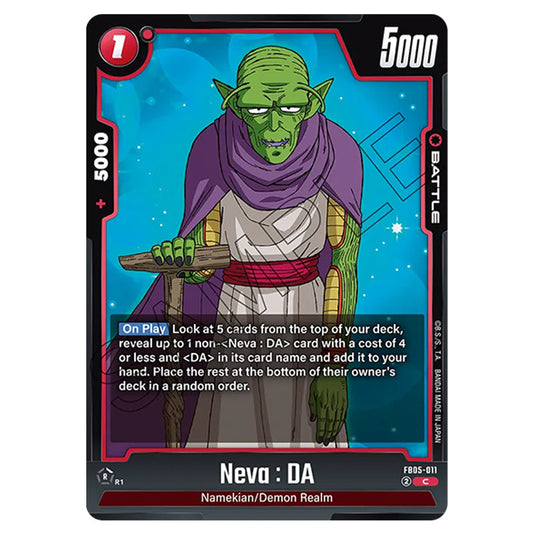 Neva : DA FB05-011 card from the Dragon Ball Super Card Game Fusion World set FB05 - New Adventure