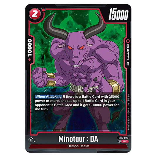 Minotaur : DA FB05-020 card from the Dragon Ball Super Card Game Fusion World set FB05 - New Adventure
