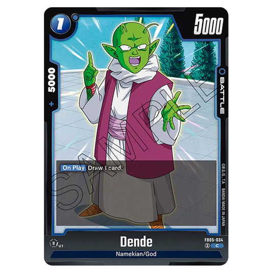 Dende FB05-034 card from the Dragon Ball Super Card Game Fusion World set FB05 - New Adventure