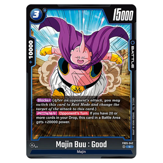 Majin Buu : Good FB05-042 card from the Dragon Ball Super Card Game Fusion World set FB05 - New Adventure