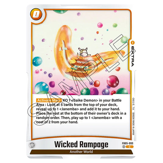 Wicked Rampage FB05-093 card from the Dragon Ball Super Card Game Fusion World set FB05 - New Adventure
