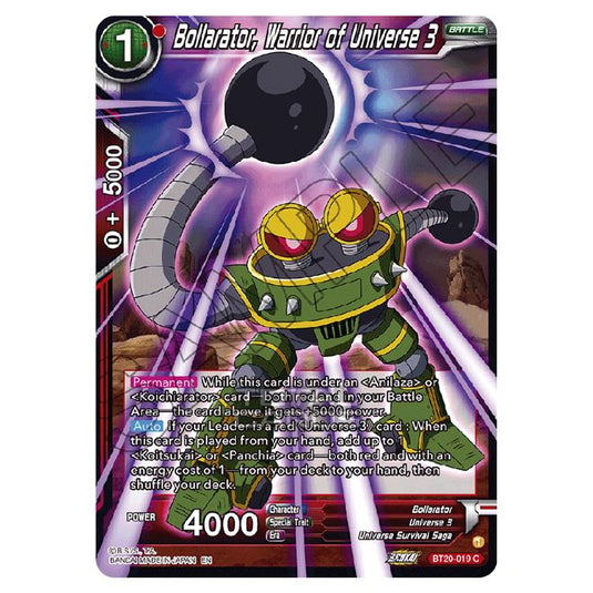 Dragon Ball Super - B20 - Power Absorbed - Bollarator, Warrior of Universe 3 - BT20-019