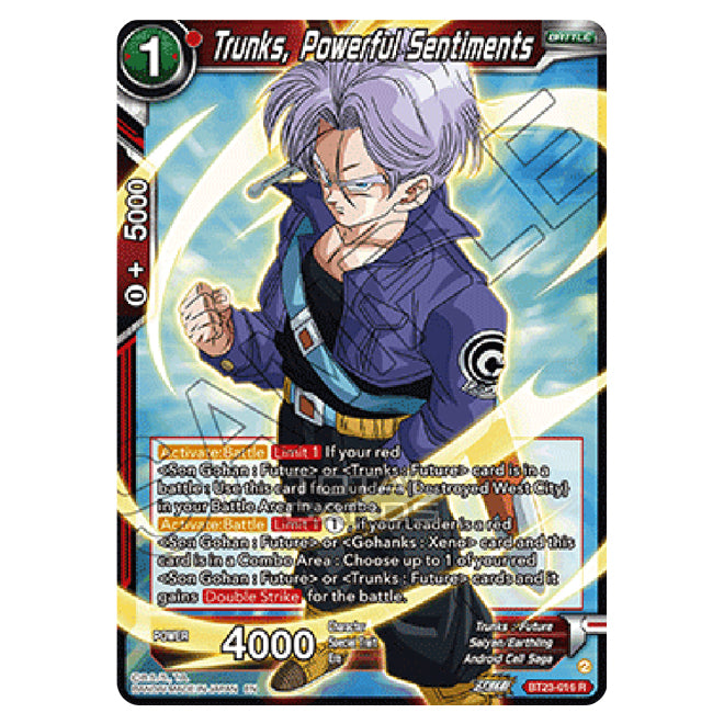 Dragon Ball Super - B23 - Perfect Combination - Trunks, Powerful Sentiments - BT23-016 Dragon Ball Super - B23 - Perfect Combination - Trunks, Powerful Sentiments - BT23-016