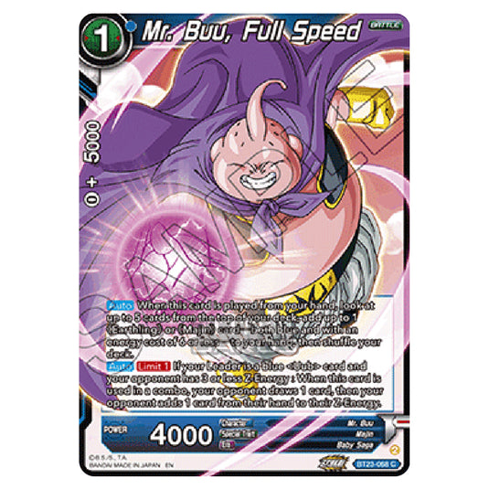 Dragon Ball Super - B23 - Perfect Combination - Mr. Buu, Full Speed - BT23-068
