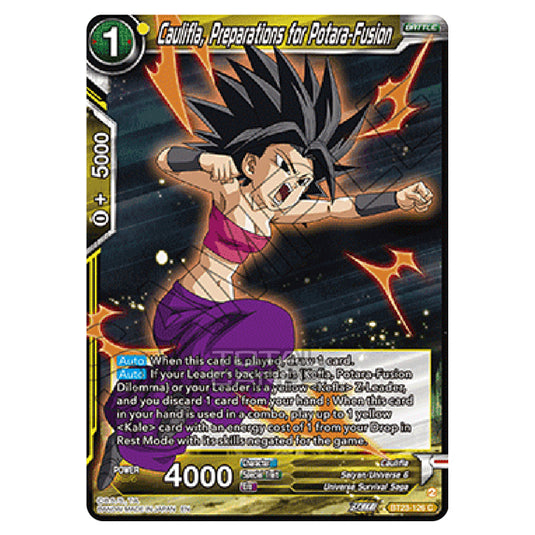 Dragon Ball Super - B23 - Perfect Combination - Caulifla, Preparations for Potara-Fusion - BT23-126