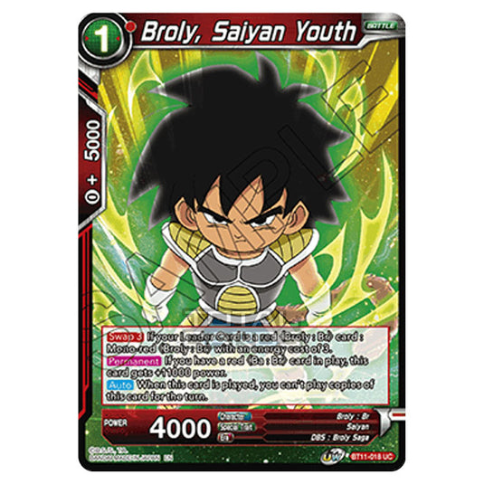 Dragon Ball Super - B11 - Vermilion Bloodline - Broly, Saiyan Youth - BT11-018