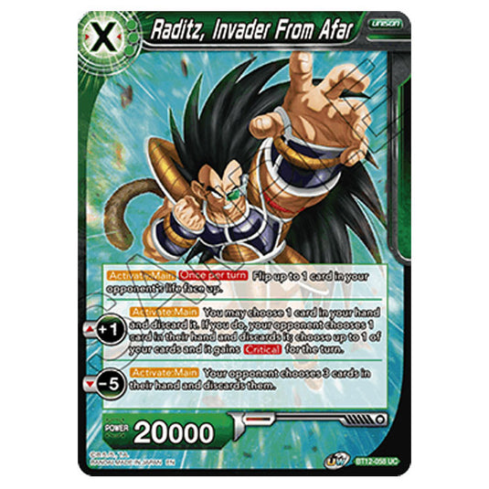 Dragon Ball Super - B12 - Vicious Rejuvenation - Raditz, Invader From Afar - BT12-058