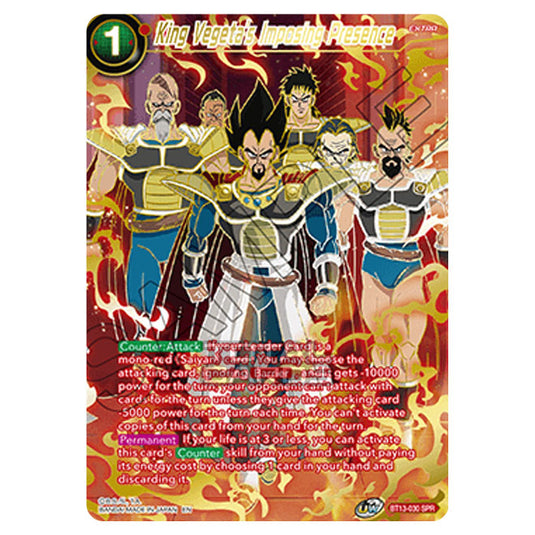 Dragon Ball Super - B13 - Supreme Rivalry - King Vegeta's Imposing Presence - BT13-030_SPR