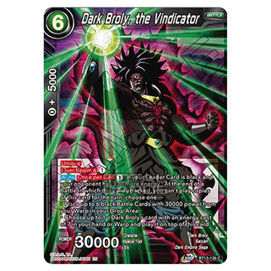 Dragon Ball Super - B13 - Supreme Rivalry - Dark Broly, the Vindicator - BT13-136