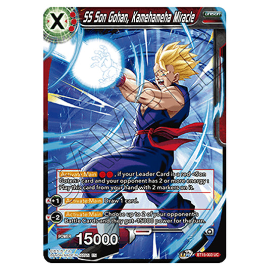 Dragon Ball Super - B15 - Saiyan Showdown - SS Son Gohan, Kamehameha Miracle - BT15-003