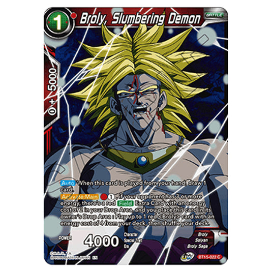 Dragon Ball Super - B15 - Saiyan Showdown - Broly, Slumbering Demon - BT15-022