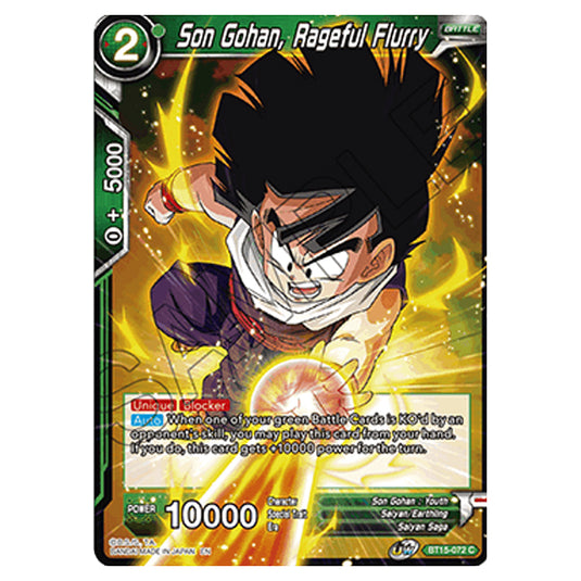 Dragon Ball Super - B15 - Saiyan Showdown - Son Gohan, Rageful Flurry - BT15-072