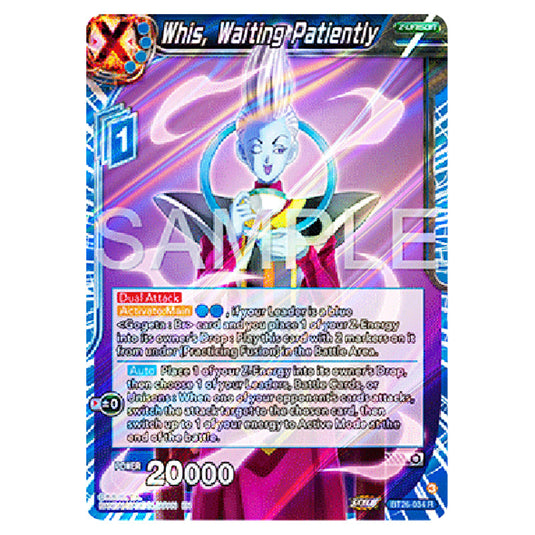 Whis, Waiting Patiently Blue card from the Dragon Ball Super Card Game Fusion World set B26 - Ultimate Advent