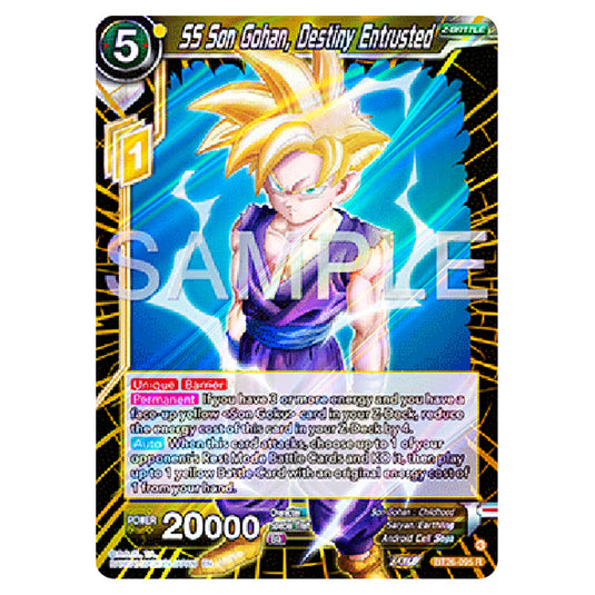 SS Son Gohan, Destiny Entrusted Yellow card from the Dragon Ball Super Card Game Fusion World set B26 - Ultimate Advent