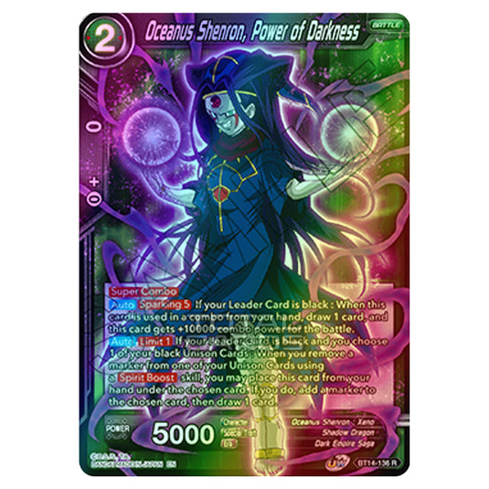Dragon Ball Super - B14 - Cross Spirits - Oceanus Shenron, Power of Darkness - BT14-136 (Foil)
