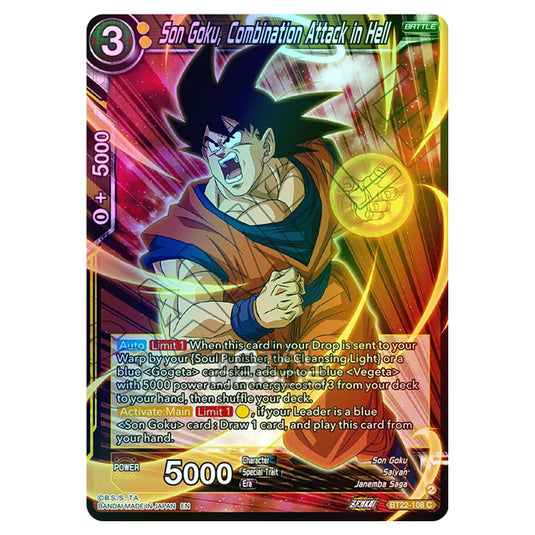 Dragon Ball Super - B22 - Critical Blow - Son Goku, Combination Attack in Hell - BT22-108 (Foil)