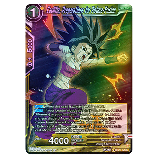 Dragon Ball Super - B23 - Perfect Combination - Caulifla, Preparations for Potara-Fusion - BT23-126 (Foil)