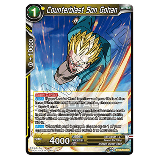 Dragon Ball Super - B10 - Unison Warrior Series - Rise of the Unison Warrior - Counterblast Son Gohan - BT10-100 (Foil)