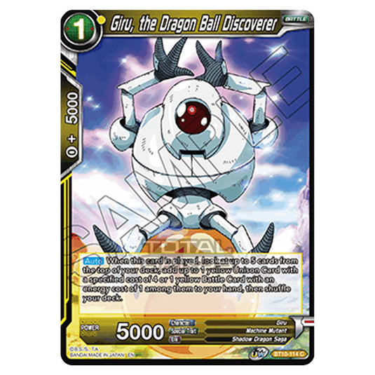 Dragon Ball Super - B10 - Unison Warrior Series - Rise of the Unison Warrior - Giru, the Dragon Ball Discoverer - BT10-114 (Foil)