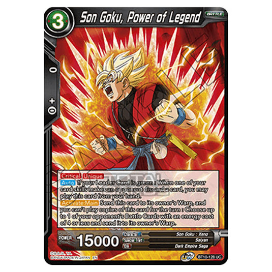 Dragon Ball Super - B10 - Unison Warrior Series - Rise of the Unison Warrior - Son Goku, Power of Legend - BT10-128 (Foil)