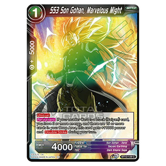 Dragon Ball Super - B12 - Vicious Rejuvenation - SS3 Son Gohan, Marvelous Might - BT12-129 (Foil)