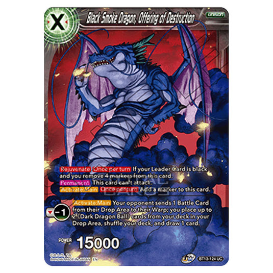 Dragon Ball Super - B13 - Supreme Rivalry - Black Smoke Dragon, Offering of Destruction - BT13-124 (Foil)