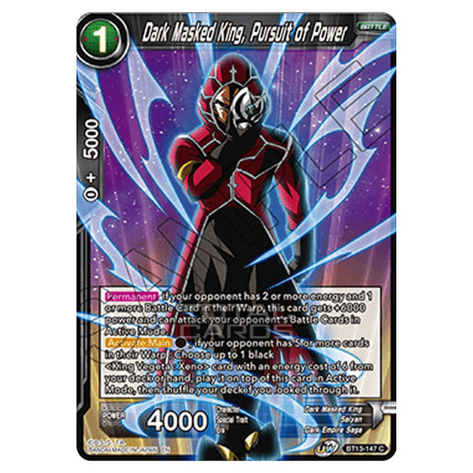 Dragon Ball Super - B13 - Supreme Rivalry - Dark Masked King, Pursuit of Power - BT13-147 (Foil)
