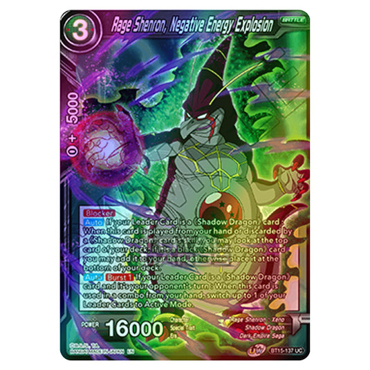 Dragon Ball Super - B15 - Saiyan Showdown - Rage Shenron, Negative Energy Explosion - BT15-137 (Foil)