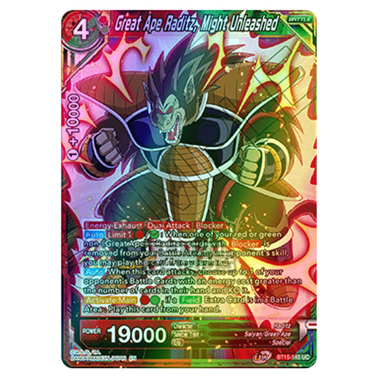 Dragon Ball Super - B15 - Saiyan Showdown - Great Ape Raditz, Might Unleashed - BT15-145 (Foil)