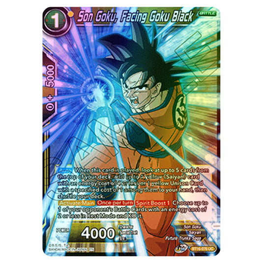 Dragon Ball Super - B16 - Realm Of The Gods - Pre-release - Son Goku, Facing Goku Black - BT16-076 (Foil)