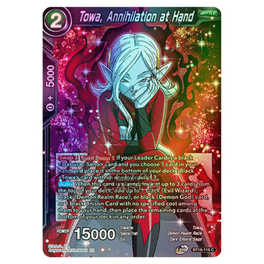Dragon Ball Super - B16 - Realm Of The Gods - Towa, Annihilation at Hand - BT16-116 (Foil)