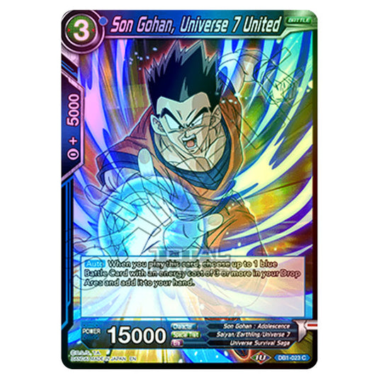 Dragon Ball Super - Draft Box 04 - Dragon Brawl - Son Gohan, Universe 7 United - DB1-023 (Foil)