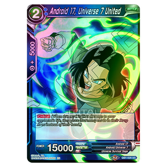 Dragon Ball Super - Draft Box 04 - Dragon Brawl - Android 17, Universe 7 United - DB1-028 (Foil)