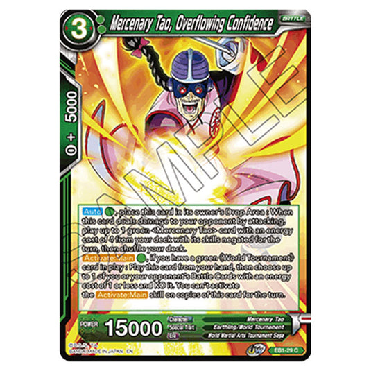 Dragon Ball Super - EB1 - Battle Evolution - Mercenary Tao, Overflowing Confidence - EB1-29 (Foil)