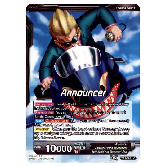 Dragon Ball Super - TB - World Martial Arts Tournament - Announcer/Announcer, Referee Veteran - TB2-065