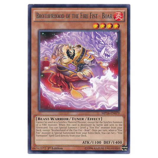 Yu-Gi-Oh! - 2014 Mega-Tin Mega Pack - Brotherhood of the Fire Fist - Boar (Rare) MP14-EN079