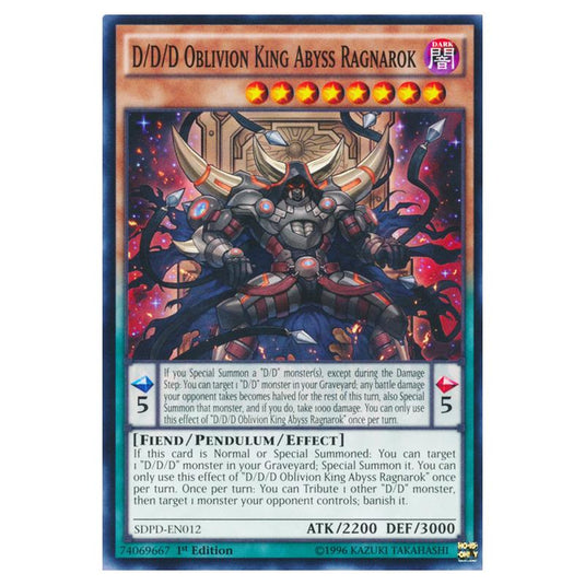 Yu-Gi-Oh! - Pendulum Domination Structure Deck - D/D/D Oblivion King Abyss Ragnarok (Common) SDPD-EN012