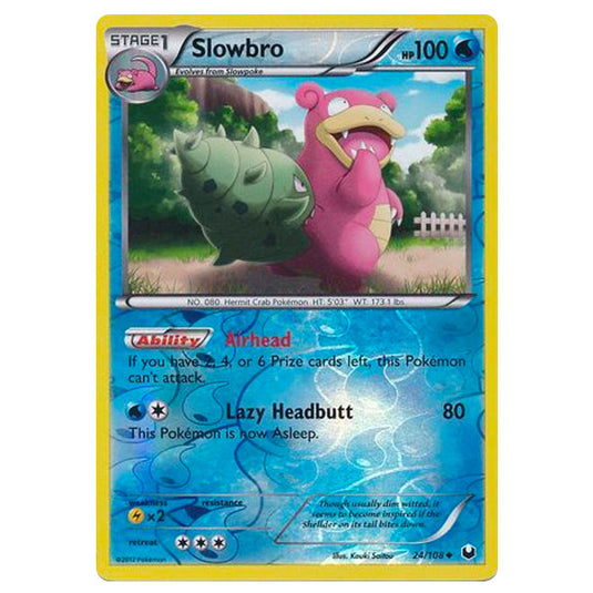 Pokemon - Black & White - Dark Explorers - (Reverse Holo) Slowbro - 24/108