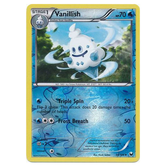 Pokemon - Black & White - Dark Explorers - (Reverse Holo) Vanillish - 34/108