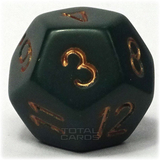 Chessex - Opaque 16mm D12 - Dusty Green w/Gold