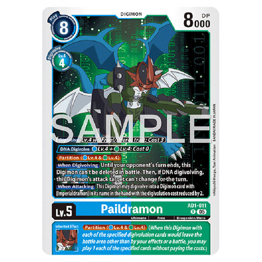 Paildramon AD1-011 card from the Digimon set AD01 - Digimon Generation