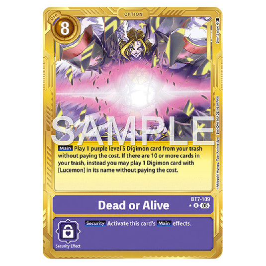 Dead or Alive (Gold Border) BT7-109 card from the Digimon set AD01 - Digimon Generation