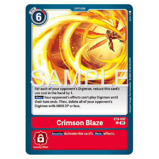 Crimson Blaze BT8-097 card from the Digimon set AD01 - Digimon Generation