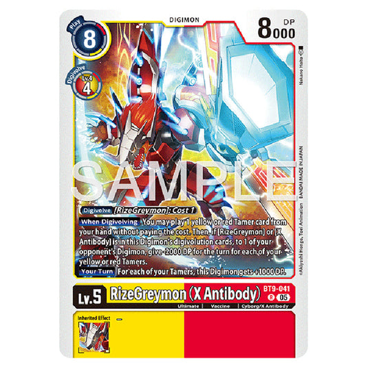 RizeGreymon (X Antibody) BT9-041 card from the Digimon set AD01 - Digimon Generation