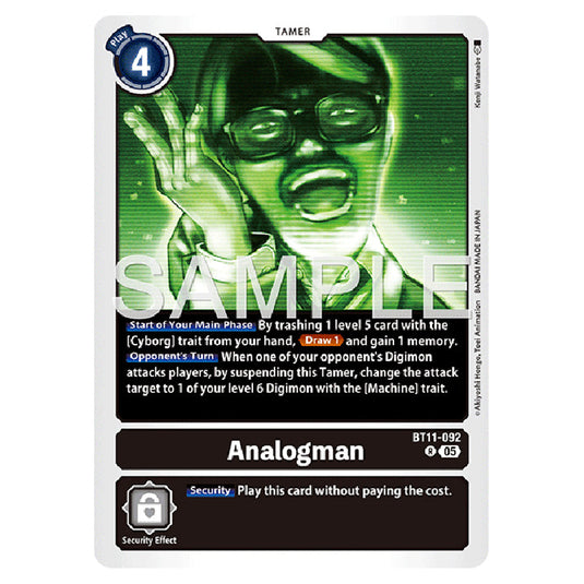 Analogman BT11-092 card from the Digimon set AD01 - Digimon Generation