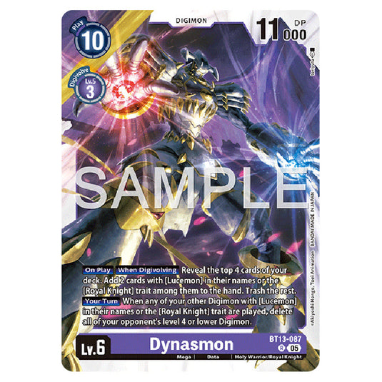 Dynasmon BT13-087 card from the Digimon set AD01 - Digimon Generation