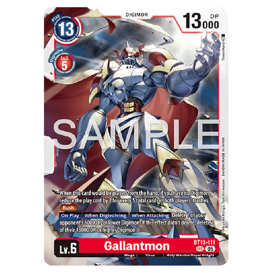 Gallantmon BT13-111 card from the Digimon set AD01 - Digimon Generation